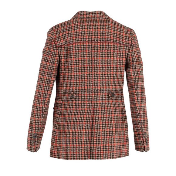 Pre Loved Prada  Leather-Trimmed Checked Blazer in Brown Wool-blend Tweed - Picture 3 of 3